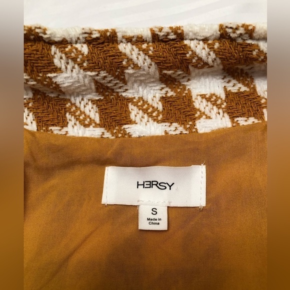 HERSY Gold White Bomber Style Jacket Full Zip Style HJ0019A Size Small - Picture 9 of 16